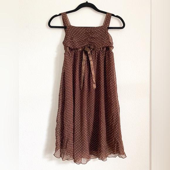 Other - Girls polka dot brown dress